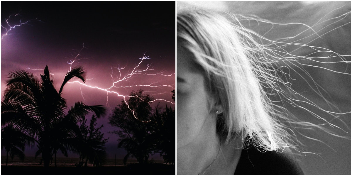 What does it mean when your hair stands up during a lightning storm?
